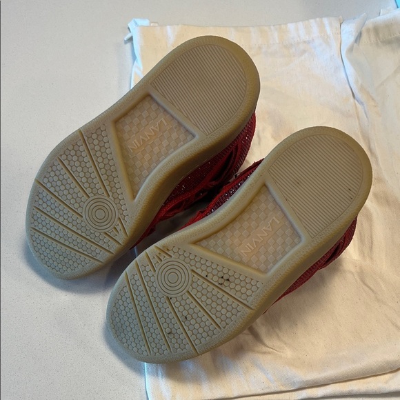 Lanvin Curb Rhinestone Sneakers Red - Picture 12 of 15